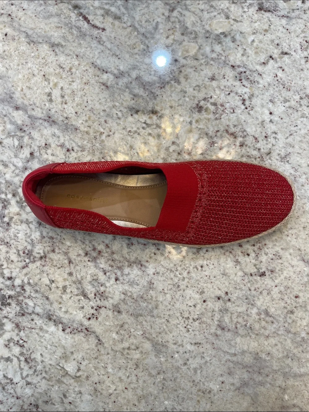 NIB Easy Spirit Hassie2 Woven Espadrille Slip On Flats Medium Red 10W